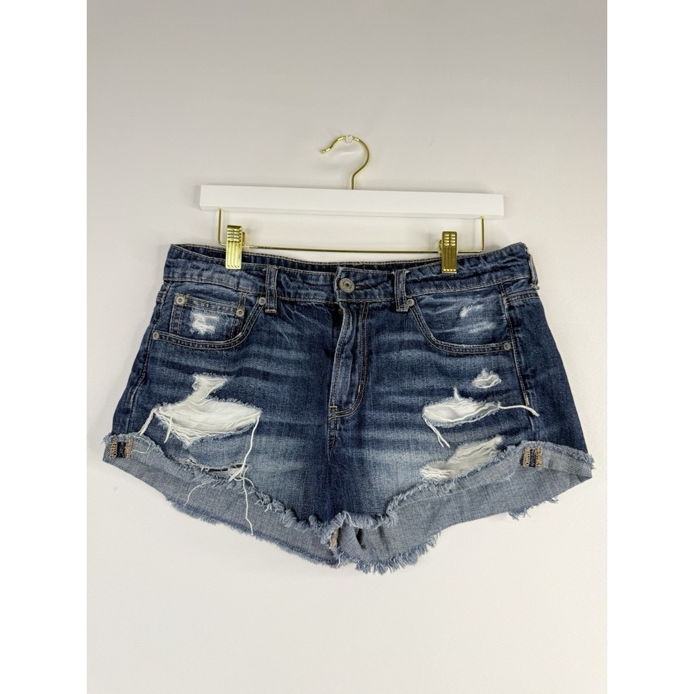 American Eagle Outfitters Women's Distressed Blue Jean Shorts, Size 8